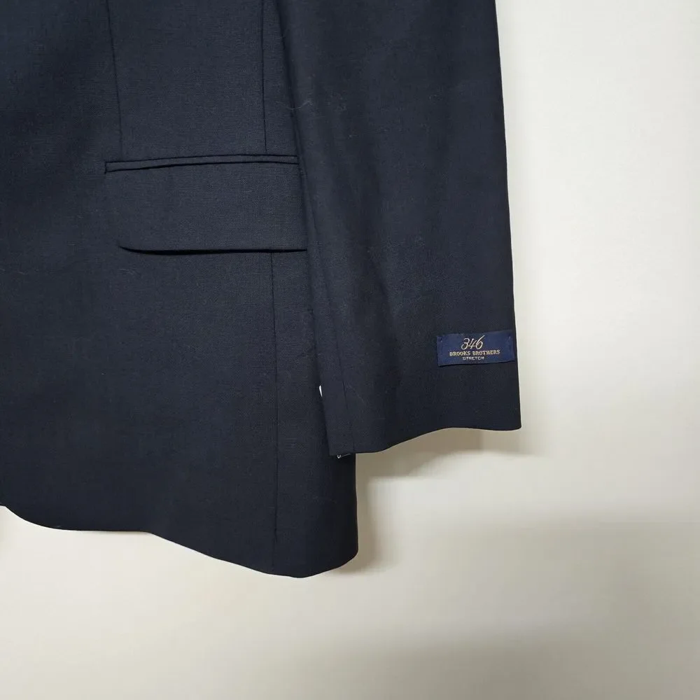 Brooks‎ Brothers Classic-Fit Stretch Wool Blend Suit Jacket, Navy Blue, 41 Reg